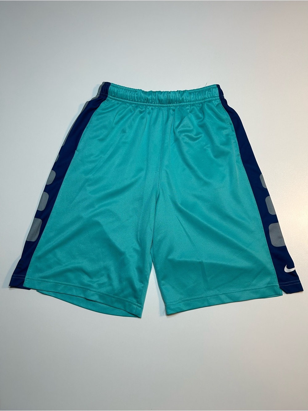 Nike Elite Stripe Basketball Shorts Teal Navy Grey Blocks Dri-FIT